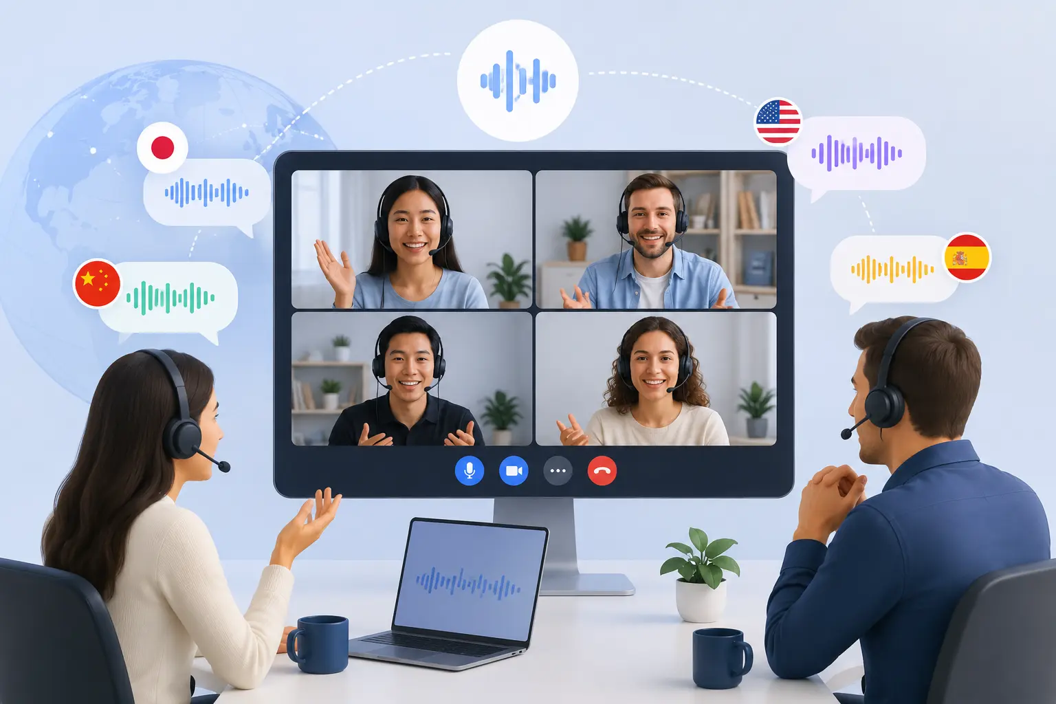 Real-time gespreksvertaling tijdens een meertalige videovergadering